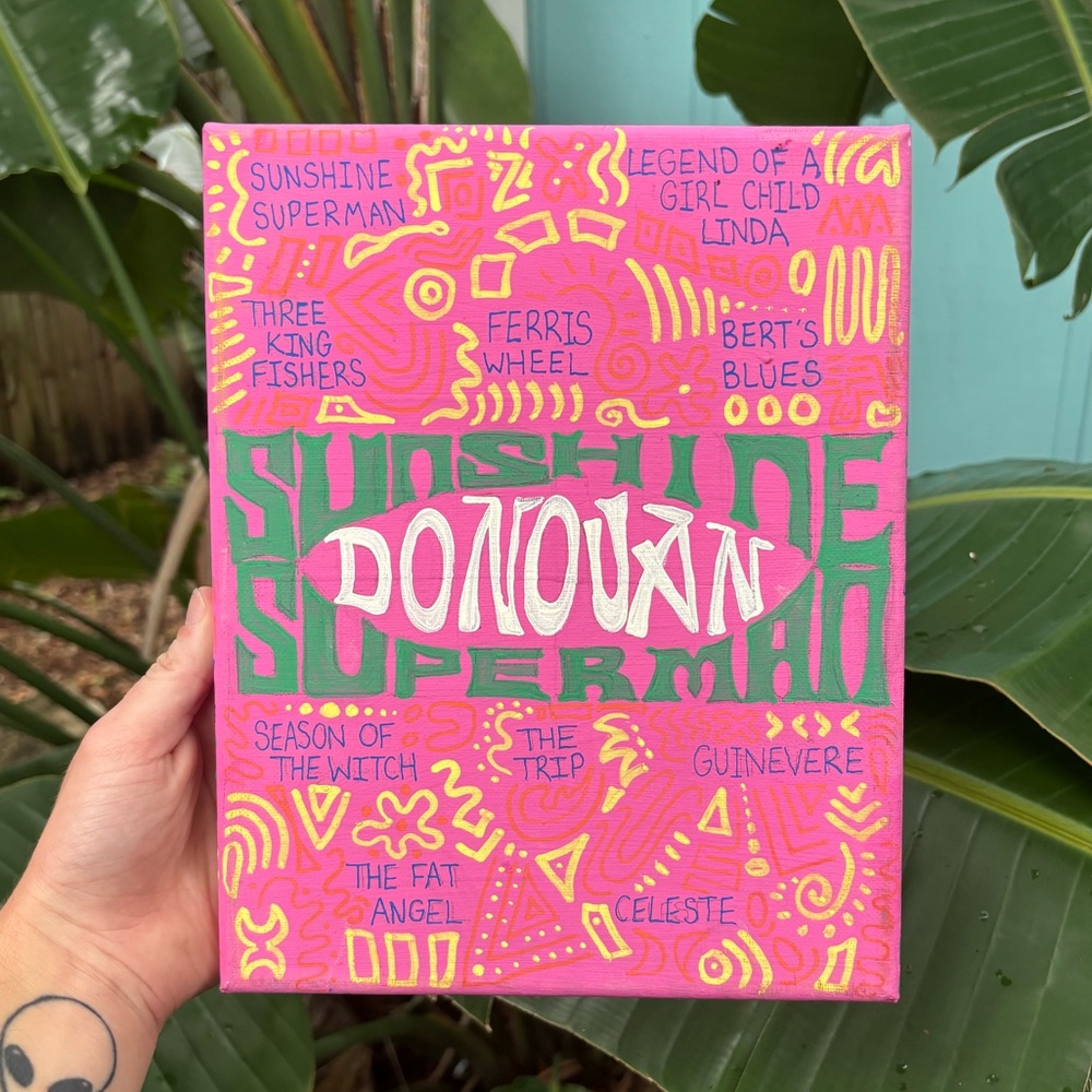 Donovan Sunshine Superman Psychedelic Rock 60s Original Art Canvas